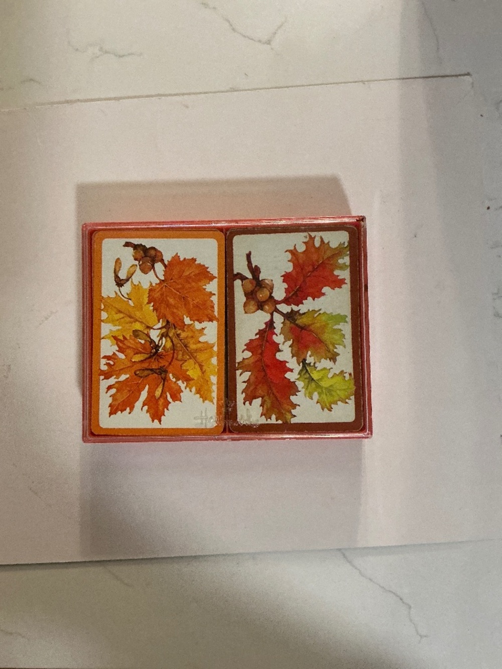 Vintage Hallmark “Autumn Leaves” Bridge Playing Cards Double Deck Set